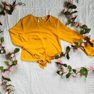 Tie front with ruffle sleeves